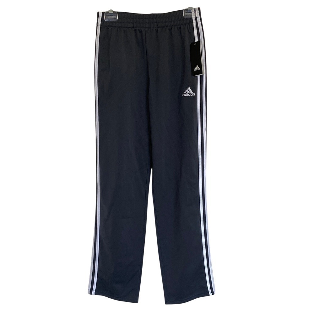 New Adidas Kids Grey White Stripe Pull On Track Pants‎ Size L 14-16 Athletic